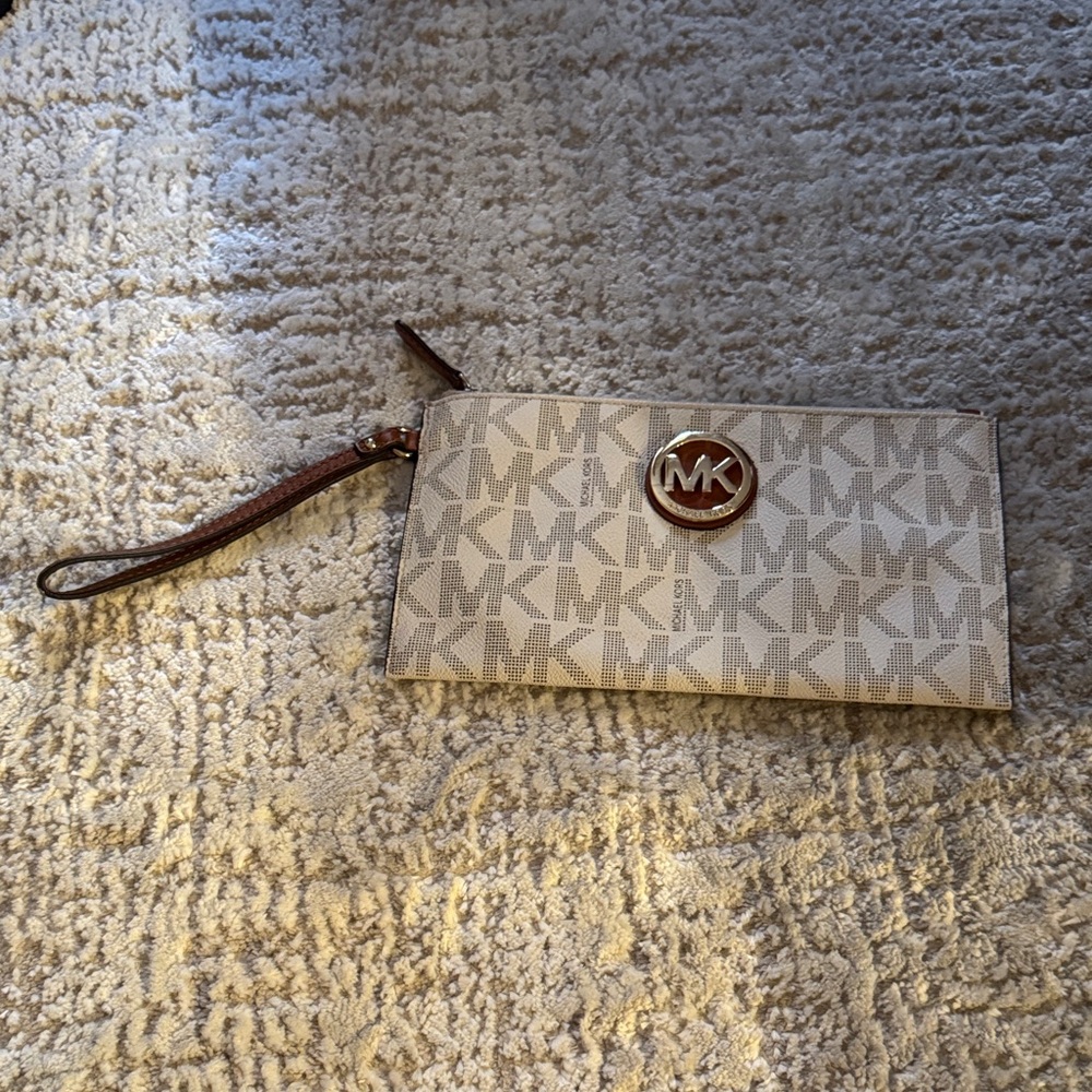 Michael Kors Tan Monogram Wristlet